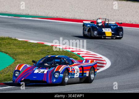 Montmelo, Espagne. März 2026. 24 BOURDIN Francois (fra), Chevron B16 1971, Proto 1 -2L, Classic Endurance Racing 1, Action während des Espiritu de Montjuic 2026, 1. Runde der Le Mans Classic Series 2026, vom 27. Bis 29. März auf dem Circuit de Barcelona-Catalunya, in Montmelo, Spanien - Foto Frederic Le Floc'h/DPPI Credit: DPPI Media/Alamy Live News Stockfoto