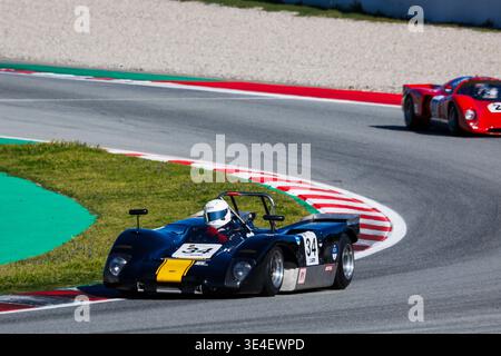 Montmelo, Espagne. März 2026. 34 SOURY Patrick (fra), Lola T212 1971, Proto 1 -2L, Classic Endurance Racing 1, Action während des Espiritu de Montjuic 2026, 1. Runde der Le Mans Classic Series 2026, vom 27. Bis 29. März auf dem Circuit de Barcelona-Catalunya, in Montmelo, Spanien - Foto Frederic Le Floc'h/DPPI Credit: DPPI Media/Alamy Live News Stockfoto