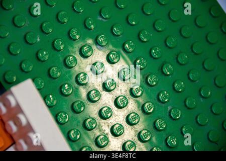 Mehrfarbige Lego-Bausteine für Spielzeug Stockfoto
