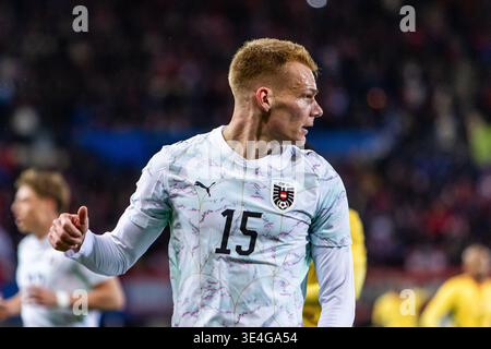 Wien, Österreich, 27. März 2026. Foto: Philipp Lienhart von Österreich und SC Freiburg während der FIFA-Freundschaft zwischen Österreich und Ghana. Quelle: Dominika Kortvelyesiova/Alamy Live News Stockfoto