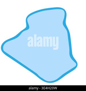 Algerien Country Silhouette. Silhouette der Vektorzuordnung. Blaue, glatte Form wie Wassertropfen oder Spritzer Stock Vektor