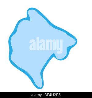 Montenegro Country Silhouette. Silhouette der Vektorzuordnung. Blaue, glatte Form wie Wassertropfen oder Spritzer Stock Vektor