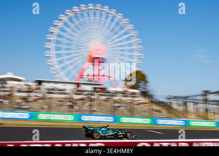 Suzuka, Japan. März 2026. Lance Walk of Canada fährt das (18) Aston Martin Aramco Formel-1-Team AMR26 während des zweiten Trainings vor dem F1 Grand Prix von Japan auf dem Suzuka Grand Prix Circuit in Suzuka. Quelle: SOPA Images Limited/Alamy Live News Stockfoto