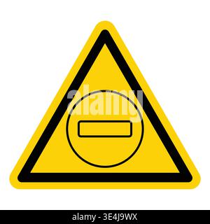 Leuchtendes gelbes dreieckiges Warnschild mit kreisförmigem Barrieresymbol. Ideal für die Übermittlung von Sicherheitsmaßnahmen und Gefahrenwarnungen in verschiedenen Kontexten. Stock Vektor