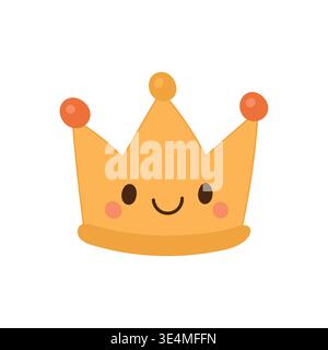Vektor-Icon Luxus mit Illustration Krone Gold für Design isolierte Schmuck. Prinzessin-Zeichentrickdekor mit Vektor-mittelalterlichem Zeichen für Wohlstand-Preis Stock Vektor