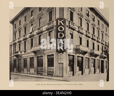Kodak Societa, Großhandel und Einzelhandel, 10 Via Vittore Pisani, Mailand, Italien-- Corporate Marketing Foto, Kodak Immobilien. Von Eastman Kodak Company 1906 Stockfoto