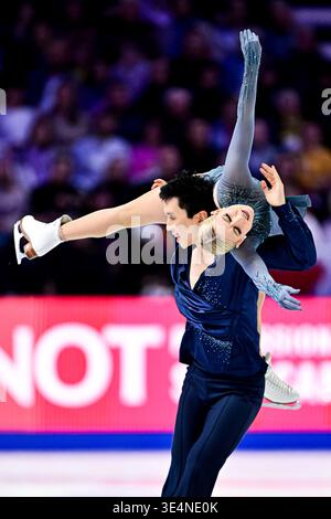 Holly HARRIS & Jason CHAN (aus), während des Ice Dance Free Dance, bei der ISU Eiskunstlauf-Weltmeisterschaft 2026, in der O2 Arena, am 28. März 2026 in Prag, Tschechien. Quelle: Raniero Corbelletti/AFLO/Alamy Live News Stockfoto