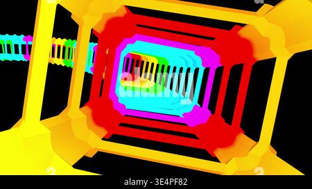 Farbtunnel bg Intro 3D-Rendering Stockfoto
