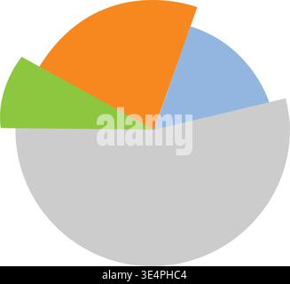Symbol Tortendiagramm Vektor.Symbol Tortendiagramm Vektor. Kreisdiagramm. Buntes Diagramm Stock Vektor