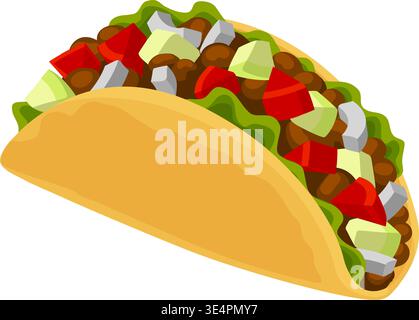 Knusprige Taco Food Illustration Stock Vektor