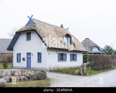 Historische Häuser im Dorf Purgarten (Rügen) Stockfoto