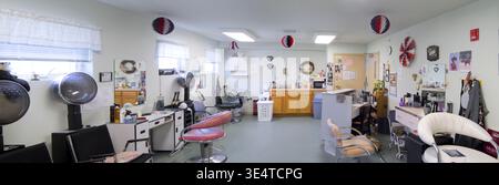 Friseursalon Panorama, USA Stockfoto