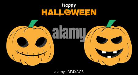 Niedliche Halloween-Kürbis-Dekorationsdesigns Stock Vektor