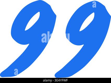 Eine einfache Vektordarstellung handgezeichneter Anführungszeichen. Blaues Doodle-Symbol, das Sprache, Dialog und Zitat symbolisiert. Skurriles Grunge-Element mit Stock Vektor