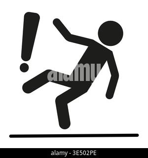 Symbol fallende Person. Warnsymbol Vektor. Rutschiges Bodenschild. Warnmarkierung für Gefahrenhinweis. EPS 10. Stock Vektor
