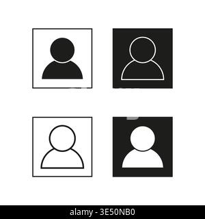 Benutzersymbol für Profil. Symbol für Kontoelement. Avatar Person Vektor. Menschliches Figurenset. Nur manueller Vektor. Kein autotrace verwendet. EPS 10. Stock Vektor