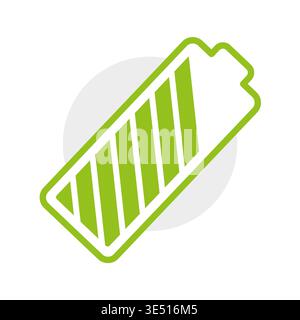 Grünes Batteriesymbol. Symbol für ECO-Leistung. Vektor der Energiezelle. Ladestatus Neigen. Nur manueller Vektor. Kein autotrace verwendet Stock Vektor