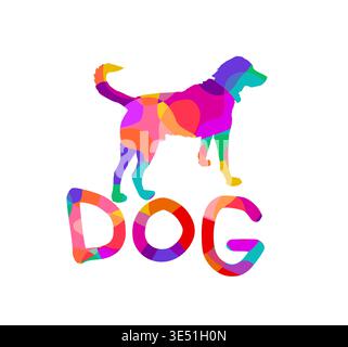 Objektfarbenes abstraktes DOG-Logo. Einfaches Design. Modernes Logo, handgezeichnet. Nicht AI, Vektordarstellung. Stock Vektor