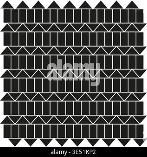 Geometrisches Musterset. Dreieck Rechteckformen. Vektorverzierung. Nahtlose Textur. Nur manueller Vektor. Kein autotrace verwendet. EPS 10. Stock Vektor