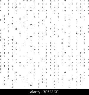 Computermatrix. Stream von Binärcode. Ziffern auf dem Bildschirm. Binärcode. Grafikdaten, Algorithmus Stock Vektor