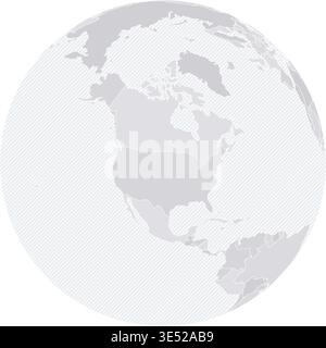 Anpassbare Nordamerika Wireframe Globe – Orthographische Projektion Stock Vektor