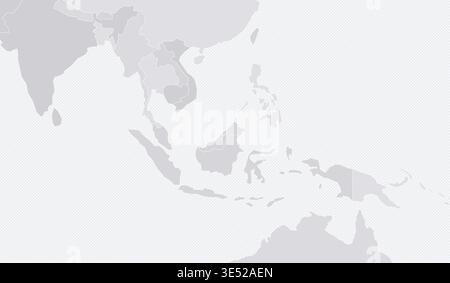 Anpassbare Drahtmodellkarte Südostasien - Mercator Projektion Stock Vektor