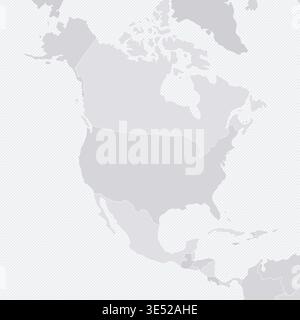 Anpassbare Nordamerika-Drahtmodellkarte - Azimuthal Equal-Area Stock Vektor