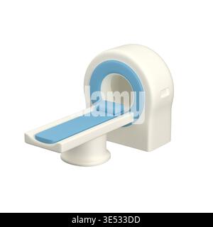 Stilisierter MRT-Scan isoliert auf weißem Hintergrund, 3D-Abbildung Stockfoto
