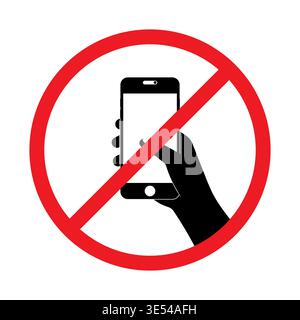Keine Sms Während Der Fahrt. Verwenden Sie Das Telefon Nicht Während Der Fahrt. Fahrlässiges und gefährliches Fahrverhalten. Vektorabbildung. Stock Vektor