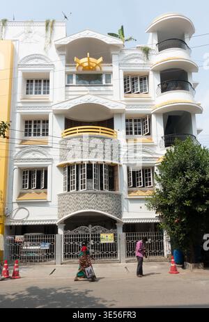 Neues Apartmentgebäude in Tiruchirappalli, Trichy, Tamil Nadu, Indien Stockfoto