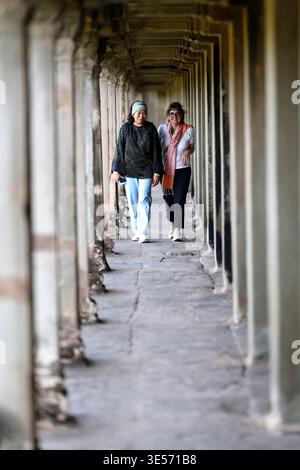 Das UNESCO-Weltkulturerbe in Angkor Wat, einem hinduistisch-buddhistischen Tempelkomplex. Siem Reap. Kambodscha. Stockfoto