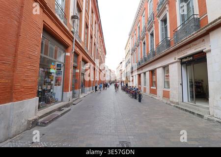Typische Straße, Stadt Toulouse, Departement Haute-Garonne, Frankreich Stockfoto