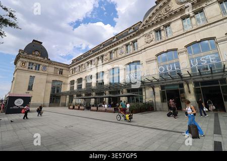 Bahnhof Toulouse Matabiau, Außenansicht, Stadt Toulouse, Departement Haute-Garonne, Frankreich Stockfoto