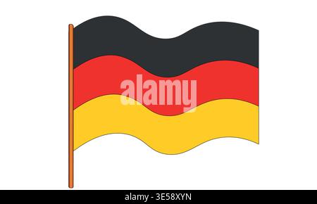 Flagge Deutschlands. Deutsches Nationalsymbol in offiziellen Farben. Vorlagensymbol. Abstrakter Vektorhintergrund Stock Vektor