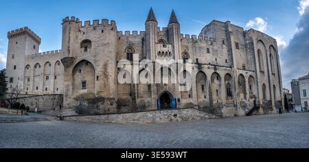 Avignon, Frankreich: Entdecken Sie den Panoramablick auf das Palais des Papes Stockfoto