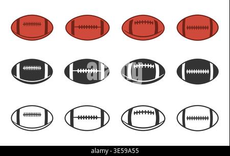 American Football svg, Rugby Ball svg, Sports Ball svg, American Ball Silhouette, American Ball svg, Rugby-Ball-Silhouette, Sportball-Vektoren, Fuß Stock Vektor