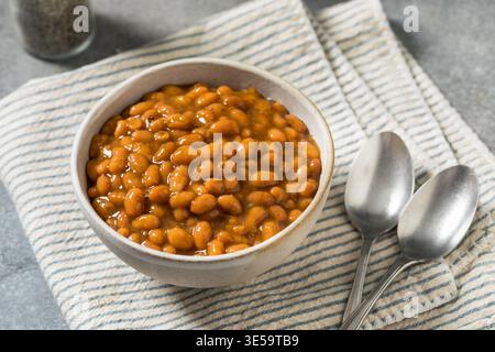Hausgemachte Barbecue BBQ Baked Beans in a Bowl Stockfoto