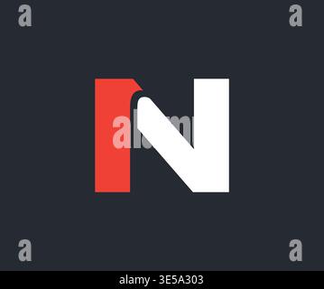 Modernes Letter N Monogramm-Logo, Stock Vektor