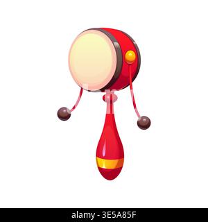 Japanische Neujahrsfigur, Drum Denden Daiko Stock Vektor