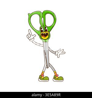 Cartoon groovige Schere Schulpädagogen Charakter Stock Vektor