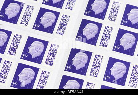Poststempel. !St und und 2. Klasse Stempel. Stockfoto