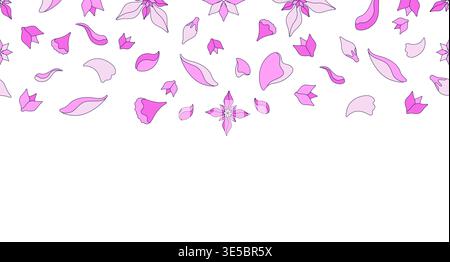 Abbildung des oberen Rahmens mit Blumenblättern Stock Vektor
