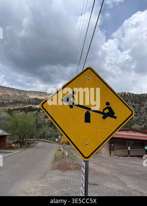 Straßenschild für Kinder, die spielen, USA Stockfoto