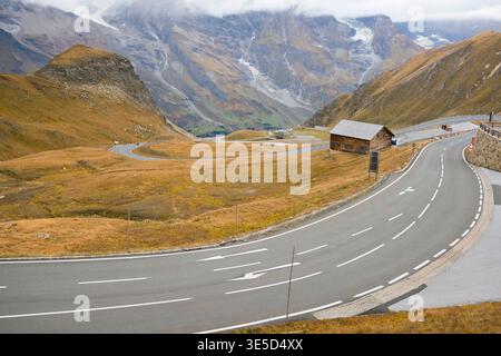 Kurviger Teil der Großglockner Hochalpenstraße, Nationalpark hohe Tauern, Kärnten, Österreich Stockfoto