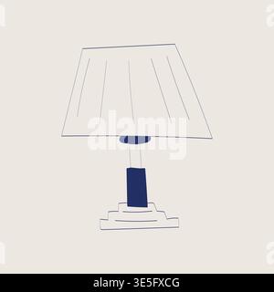 Handgezeichnete Schreibtischlampe Illustration in minimalem Doodle-Stil. Stock Vektor