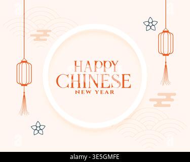 Glückliches chinesisches Neujahr der Kaninchen-Grußkarte mit Laterne Vektor Stock Vektor
