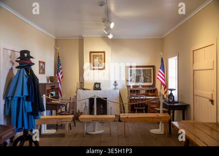 Camp Verde, Arizona - das Besucherzentrum im Fort Verde State Historic Park. Das Fort wurde ab 1871-1891 während der Indianerkriege in Arizona betrieben Stockfoto