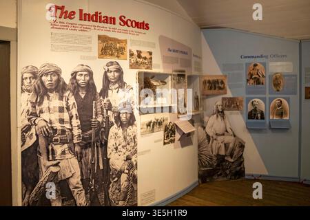 Camp Verde, Arizona - das Besucherzentrum im Fort Verde State Historic Park. Das Fort wurde ab 1871-1891 während der Indianerkriege in Arizona betrieben Stockfoto