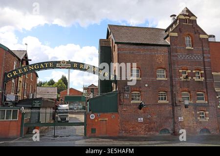 JW Lees Greengate Brewery at Middleton Junction, Greater Manchester, historische Backsteinbrauerei der seit langem etablierten unabhängigen Familienbrauerei Stockfoto