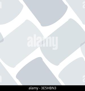 Nahtloses Muster mit Silhouetten von Farbkannen für die Renovierung von Häusern. Geometrische Ornamente in Grautönen auf isoliertem Hintergrund. Abstrakt Stockfoto